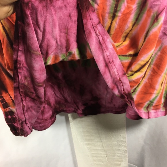 Patan Design tie die flowy silk mini skirt - Picture 4 of 4